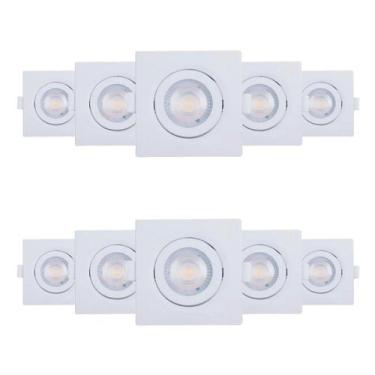 Imagem de Kit 10 black & decker spot led quadrado 10w 6500k 100-240v - BLACK&DEC