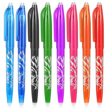 Imagem de Hpmjz 8 canetas apagáveis a quente para tecido, canetas marcadoras de tecido, marcadores de tecido, sem linhas fantasmas, tinta que desaparece para marcação precisa para costura acolchoada, bordado