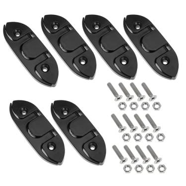 Imagem de Ciweisah Chuteiras dobráveis para barco, 12,7 cm, gancho de doca dobrável com parafusos, travas de doca de nylon, gancho dobrável para barco, caiaque marítimo, iate e pontão (12,7 cm - 6)