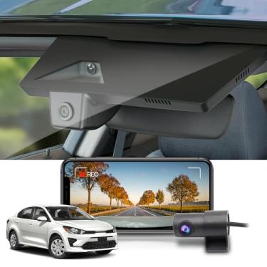 Imagem de Fitcamx Câmera de painel frontal 2K + traseira 1080P se adapta para Kia Rio 2021-2023 LX S Hatchback (peça nº H8500), estilo OEM, vídeo HD duplo, Wi-Fi e aplicativo, gravação em loop, sensor G, fácil