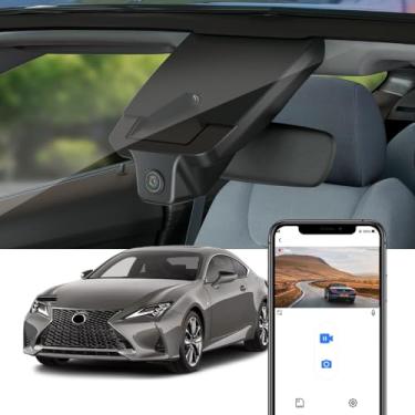 Imagem de Fitcamx Câmera de painel 4K adequada para Lexus RC e RC F 2018-2024 RC300 RC350 F Sport RC F Track, visual de fábrica OEM, vídeo UHD 2160P, WiFi e aplicativo integrados, gravação em loop, sensor G
