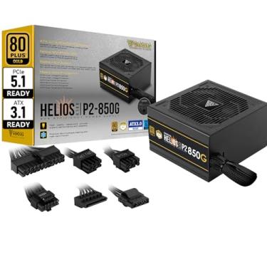 Imagem de GAMDIAS Fonte De Alimentação Pcie 5.1 E Atx 3.1 Gold 850 W Para Geforce Rtx Série 5000/4000/3000, 80 Plus Totalmente Modular Computadores, Pcs Jogos Desktops, Ventoinha Baixo Ruído, Helios P2-850G