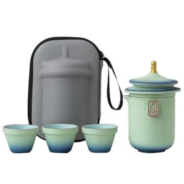 Imagem de Conjunto de bule de chá estilo edifício chinês bule de chá de cerâmica bule de chá infusor de chá infusor de chá presente para amantes de chá conjunto de chá portátil