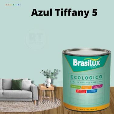 Imagem de Esmalte Sintético Brasilux Base Água Ecologico Cor Tiffany 800ML Brilh