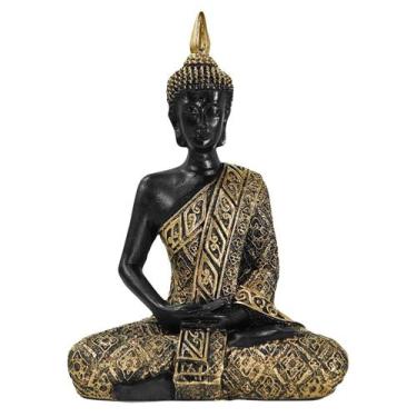 Imagem de Buda Hindu Tailandês Deus Prosperidade Enfeite Resina 20 cm - M3 Decor
