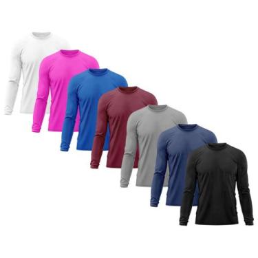 Imagem de Kit 7 Camisetas Masculina Térmica Proteção Solar UV  50/ Praia Treino 