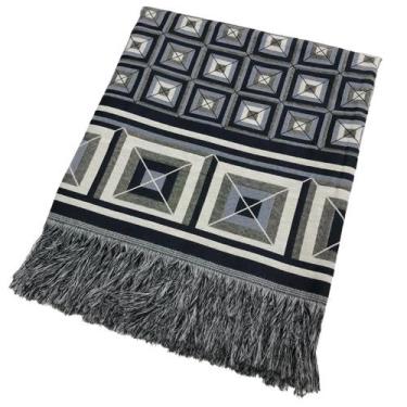 Imagem de Xale de Sofá Manta Decorativa Dupla Face Jacquard Premium 1,70x1,40m C
