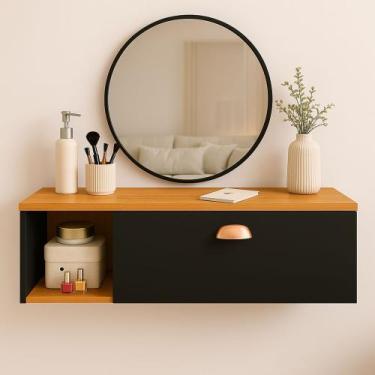 Imagem de Penteadeira Margot MakeUp Maquiagem Suspensa closet, Gaveta, Nicho, Di