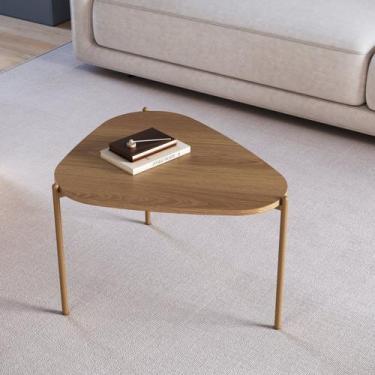 Imagem de Mesa de Centro Orgânica Pé Metal Complementos - Artesano Móveis