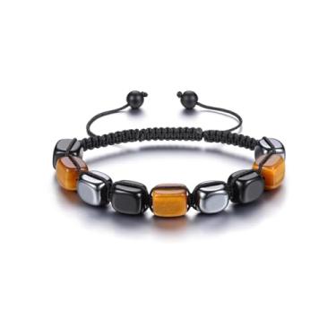 Imagem de Jovivi Pulseira elástica com cristais de cura de Reiki de 7 chakras com pedras preciosas naturais para equilíbrio de energia para ioga, corda trançada/cordão elástico, 8mm, Pedra, Sem Pedra Preciosa