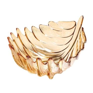 Imagem de Generic Fruteira de vidro em formato de pena, suporte para frutas, prato de sobremesa criativo, travessa para sala de estar, decoração para presente de