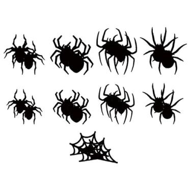 Imagem de Fenteer Adesivos de parede 3D de Halloween com decorações engraçadas e leves, decoração de parede de terror para porta de casa e sala de jantar, 18 Pcs