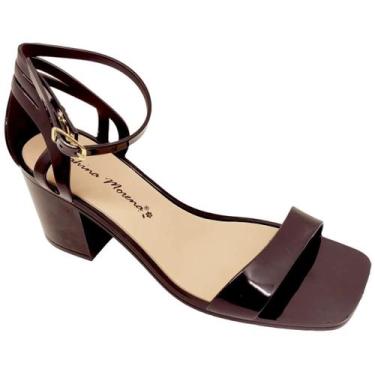 Imagem de Sandalia Feminina Casual Social Salto Bloco Quadrado Festa - Janahina 