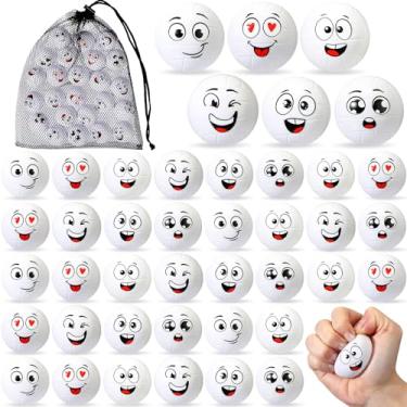 Imagem de Shappy 48 mini bolas de vôlei de estresse, bolas esportivas de espuma, ansiedade com emoção, brinquedos de vôlei de 3 cm com bolsa de cordão para crianças, alívio de estresse, lembrancinhas de festa