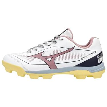 Imagem de Mizuno Chuteira feminina de softbol Cushion revo Finch Jr. TPU Spike, Roxo-amarelo, 15