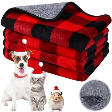 Imagem de Reginary 4 peças de cobertores impermeáveis de porquinho-da-índia, lavável, roupa de cama de lã de animal pequeno, absorvente, forro de gaiola de porquinho-da-índia, reutilizável para animais de