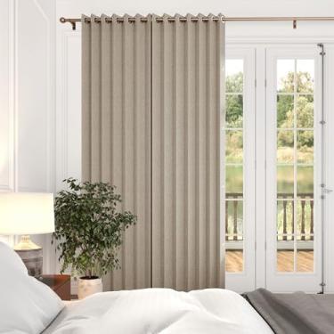 Imagem de HMYI Cortinas plissadas totalmente blackout com memória treinada com fecho magnético, escurecimento de ambiente com isolamento térmico drapeado para sala de estar interna e externa, 1 painel, L114 x