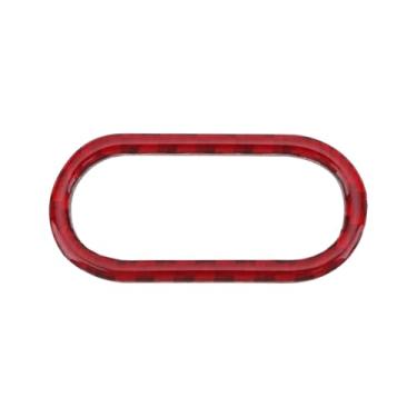 Imagem de Micro Traders Capa de decalque para interruptor de botão de luz de aviso interior de fibra de carbono para carro compatível com Mini F55 F56 F57 vermelho