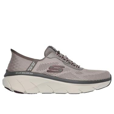 Imagem de Skechers Tênis masculino D'lux Walker 2.0 Rezinate mãos livres sem cadarço, Cinzento-acastan, 10.5