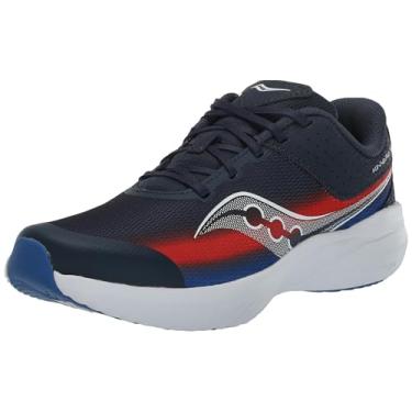 Imagem de Saucony Unissex infantil Kinvara 14 de renda ao dedão, Azul-marinho/vermelho, 15