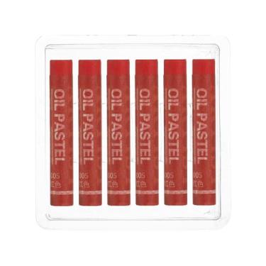 Imagem de PATIKIL Pastéis de óleo vermelho, 6 peças de giz de cera de óleo macio, pastéis cremosos, materiais de arte em bastão para pintura de arte, desenho, mistura de graffiti para iniciantes e artistas