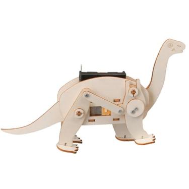 Imagem de Dynwave Kit de montagem de dinossauro, brinquedo de construção de madeira, interativo, exclusivo, fácil de montar, kit de modelo de quebra-cabeça de