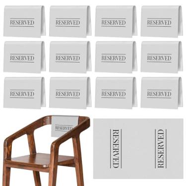 Imagem de Buryeah Placa reservada para cadeiras de igreja banco reservado com palavras impressas para casamentos, festas, celebrações, recepções, igreja ou evento (cinza claro, 12 peças)