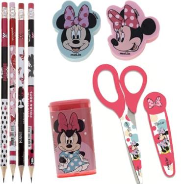 Imagem de Kit Escolar Infantil com Lapis, Borracha, Apontador, Lapis de Cor e Tesoura Personagem MF