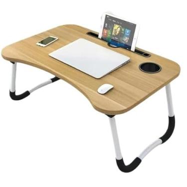 Imagem de Mesa dobrável portátil, material MDF (Madeira Escura)