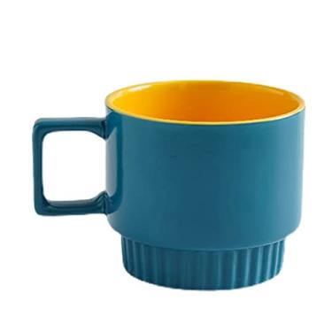 Imagem de GRFIT Caneca Xícara de Café Escritório Simples Caneca Criativa Feminina Cerâmica Copo de Leite Doméstico Com Alça Fácil de Limpar Caneca de Café (Cor: Latão)