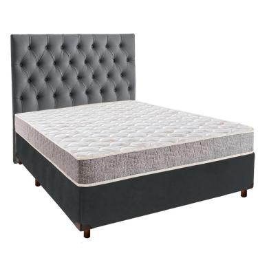 Imagem de Cama Box + Colchão Casal D23 D23 Inducol + Cabeceira Estofada