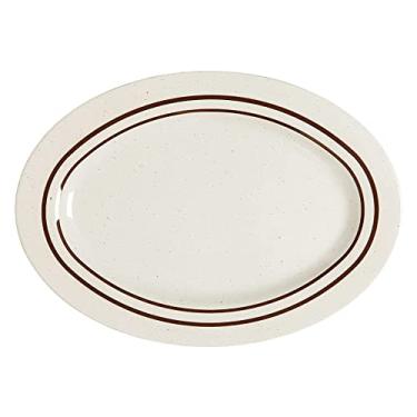 Imagem de G.E.T. Travessa de servir de melamina de plástico resistente à quebra, 35,5 x 25,4 cm, Ultraware (conjunto de 12)