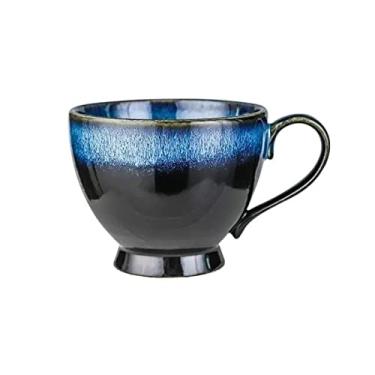 Imagem de Caneca grande de alta beleza 500 ml copo de cereais esmaltados em forno exclusivo copo de café de escritório xícara de café da manhã retrô caneca de café (cor: latão)