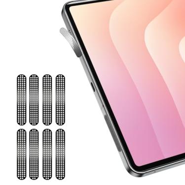 Imagem de Luchantle Adesivo de rede à prova de poeira de metal 8 peças para Samsung Galaxy Tab S11 Ultra X930/X936, protetor de malha antipoeira para alto-falante (preto)