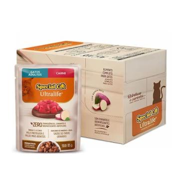 Imagem de Kit 12 Sachês Special Cat Adulto Carne Ultra Life 85 g