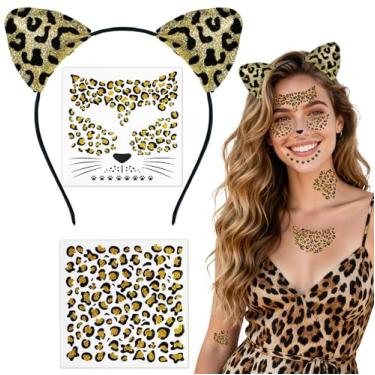 Imagem de Conjunto de fantasia de gato leopardo adulto