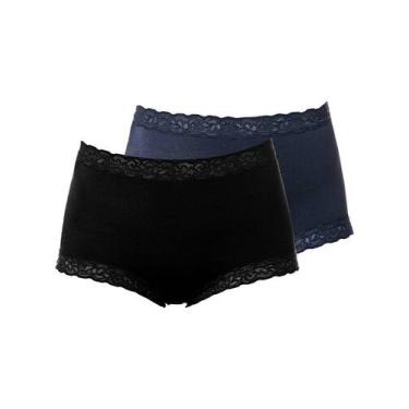 Imagem de Kit com 2 Calcinhas Alta Safira Demillus 57330 Colorido, Preto, P