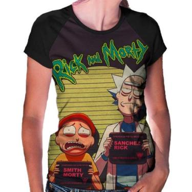Imagem de Camiseta Raglan Baby Look Rick And Morty Full Print Ref:705 - smoke, P