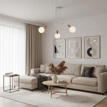 Imagem de Luminária de teto Plafon Laço 3 Lâmpadas Sputnik Assimétrico (Branco/Cobre Verniz)