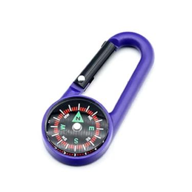 Imagem de Bússola de gancho para montanhismo ao ar livre – bússola de gancho portátil e ferramenta de navegação de reconhecimento de direção para caminhadas, acampamento, mochila e exploração ao ar livre, roxo