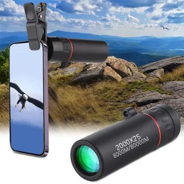 Imagem de Telescópio monocular HD de 30 x 25 HD com clipe de telefone, mini telescópio de bolso, à prova d'água, telescópios para observação de pássaros, mira monocular HD para acampamento, caça