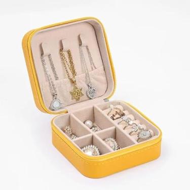 Imagem de Kit 8 a 25 Mini Porta Joia De Bolsa Para Viagem Portátil/Caixa De Armazenamento (12,amarelo)