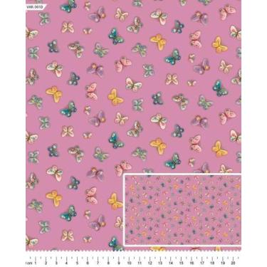 Imagem de Tecido Tricoline Digital Borboletas Aleluia das Cores - Coleção Lúdica