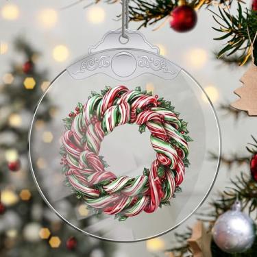 Imagem de Enfeites de Natal, guirlanda de cristal, enfeites de árvore de Natal feitos à mão, decoração de carro e casa - presentes de Natal, decoração de artesanato em acrílico, ideias de troca de presentes