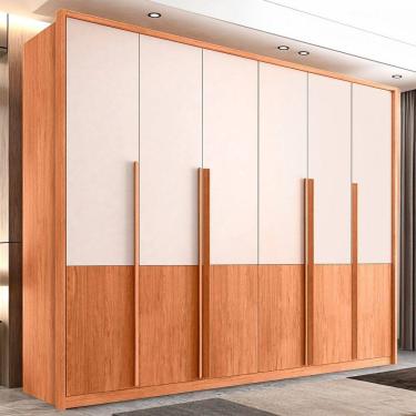 Imagem de Guarda Roupa Casal 6 Portas 6 Gavetas Suburban Gold 100% Mdf Espresso Móveis Freijó/Off White
