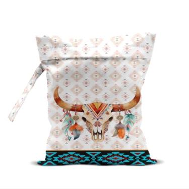 Imagem de Bolsa impermeável para roupas de banho, viagens, cosméticos, roupas sujas para piscina, ioga, academia, artigos de higiene, carrinho de bebê, bolsas de praia de viagem reutilizáveis (estilo boêmio