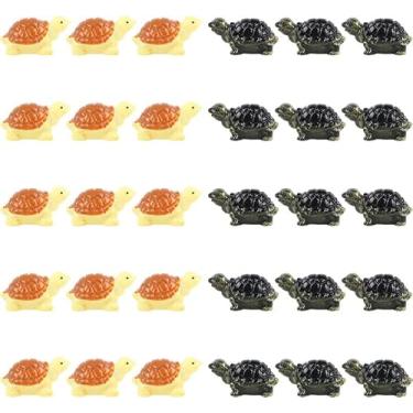 Imagem de 30 peças mini tartarugas miniatura resina tartaruga estátua miniatura estatuetas fadas tartaruga acessórios para jardim paisagem aquário casa de bonecas vasos plantas decoração