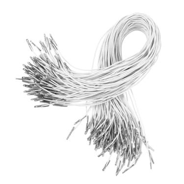 Imagem de 50 cordas elásticas para artesanato DIY e máscaras, prendedores farpados, cordão de substituição para chapéus e moletons com capuz, cordões farpados elásticos resistentes para costura e artesanato