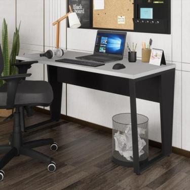 Imagem de Escrivaninha Mesa De Escritório 135cm Multimóveis Cr25328 Cinza Preto
