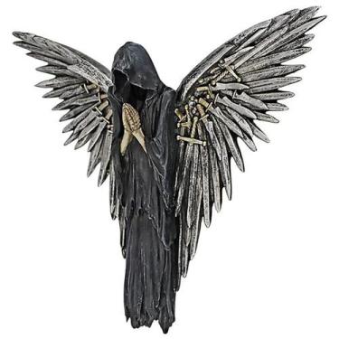 Imagem de Escultura de parede em resina Gothic Soul Warrior Dark Angel 19cm - yi